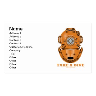 Take A Dive (Deep Diving Helmet Oceanographer) Business Card Template