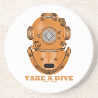 Take A Dive (Deep Diving Helmet Oceanographer) Coaster