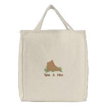 Take A Hike embroidered bags