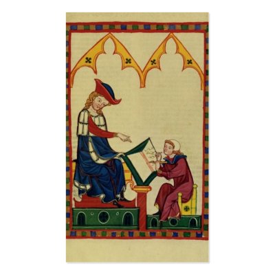 Take a letter- Medieval secretary Business Card Template by Annaart