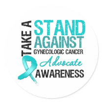 Take a Stand AGAINST Gynecologic Cancer stickers by cancerapparel Take a Stand AGAINST Gynecologic Cancer stickers