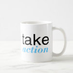 Take Action Lt Blue Coffee Mugs Take Action Lt Blue Coffee Mugs