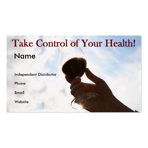 Take Control of Your Health - Business Card (front side)