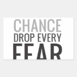 TAKE EVERY CHANCE GRAY RECTANGULAR STICKERS