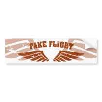 Take Flight Aviation Wings Bumper Stickers