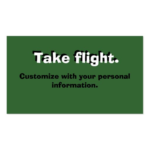Take flight business card templates (back side)