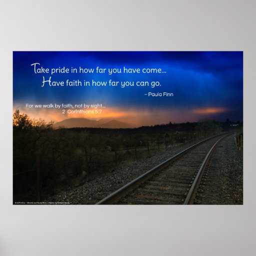 Take pride in how far you have come...motivational poster | Zazzle
