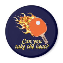 Take the Heat Flaming Ping Pong Fridge Magnets