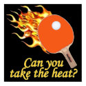 Take the Heat Flaming Ping Pong Posters
