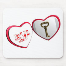 TAKE THE KEY TO MY HEART Valentines Day Mousepad