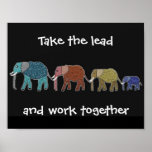 Take the Lead Elephants Motivational Poster