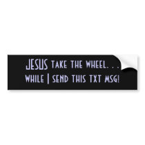 Take the wheel, while I send this text. Bumper Stickers