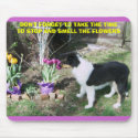 TAKE TIME TO SMELL THE FLOWERS mousepads