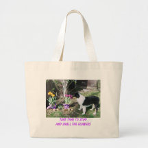 TAKE TIME TO STOP AND SMELL THE FLOWERS TOTE BAGS