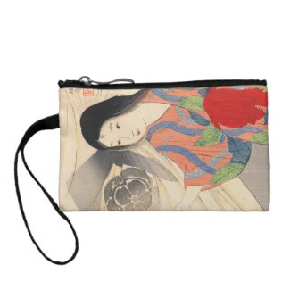 Takeuchi Keishu Tora Gozen japanese vintage lady Change Purses