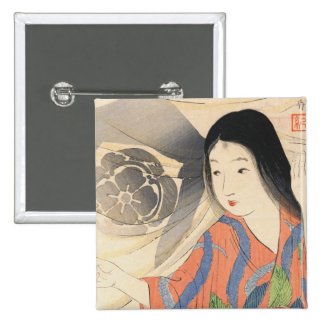 Takeuchi Keishu Tora Gozen japanese vintage lady Pin