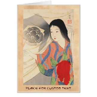 Takeuchi Keishu Tora Gozen japanese vintage lady Cards