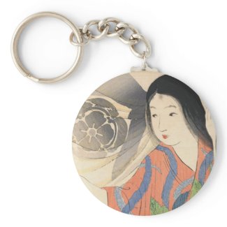 Takeuchi Keishu Tora Gozen japanese vintage lady Keychains