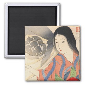 Takeuchi Keishu Tora Gozen japanese vintage lady Fridge Magnets