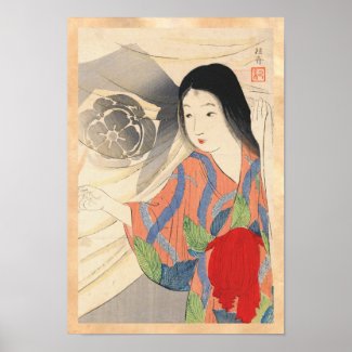 Takeuchi Keishu Tora Gozen japanese vintage lady Poster