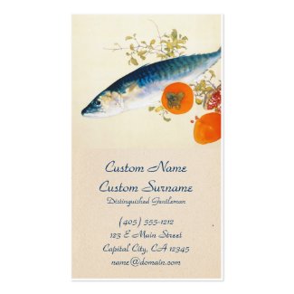 Takeuchi Seiho - Autumn Fattens Fish and Ripens Business Card