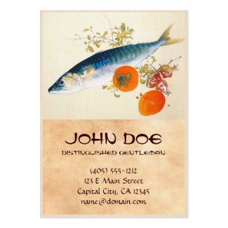 Takeuchi Seiho - Autumn Fattens Fish and Ripens Business Card Templates