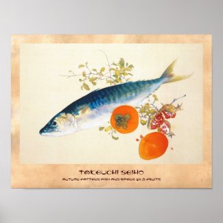 Takeuchi Seiho - Autumn Fattens Fish and Ripens Poster