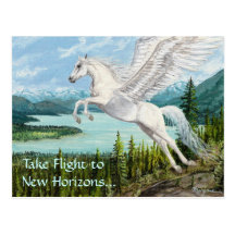 Taking Flight Pegasus horse fantasy postcard