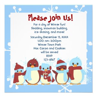 Taking Little Penguin for a Walk Personalized Invites