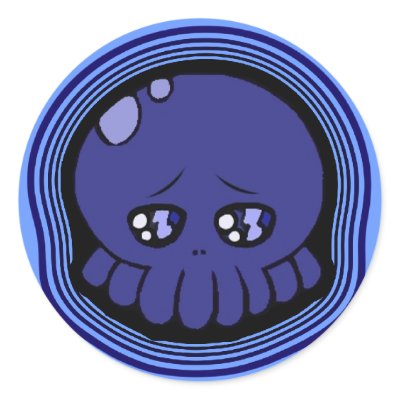 Tako-Chan Sad Stickers by Vestque