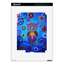 Talavera Owl Mexican Painting Decals For iPad 3