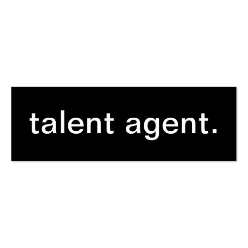 Talent Agent Business Card (front side)