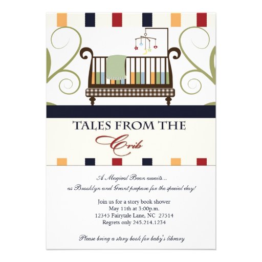 Tales from the Crib Storybook Shower Invitation (front side)