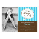 Talk Bubble Photo Birthday Party Invitation - Blue invitations
