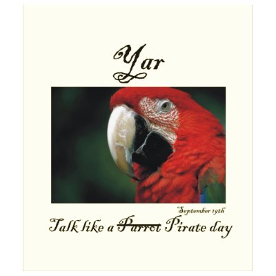 Talk Like a Pirate Day T Shirt by torontobroad