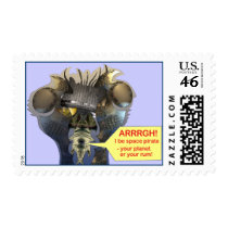Talk like a space pirate postage