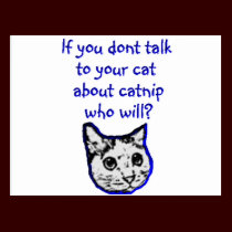 Talk to your cat about catnip postcards