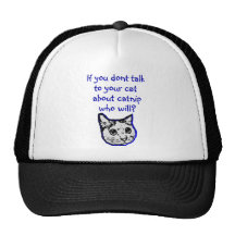 Talk to your cat about catnip trucker hat