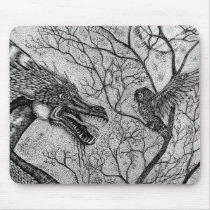 Talkin' Trash Dragon and Owl Mousepad mousepads