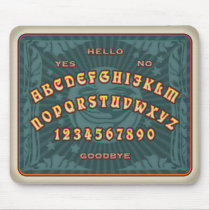 Talking Board (teal) mousepads by MortiRiuuallon Talking Board (teal) mousepads