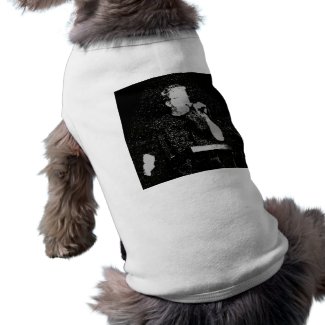 Talking figure black and white abstracted petshirt