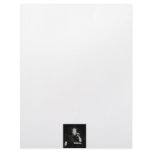 Talking figure black and white abstracted letterhead design