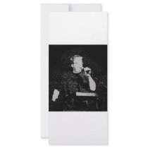 Talking figure black and white abstracted customized rack card