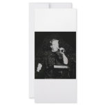 Talking figure black and white abstracted customized rack card