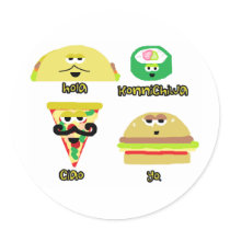 Talking Foods Round Sticker
