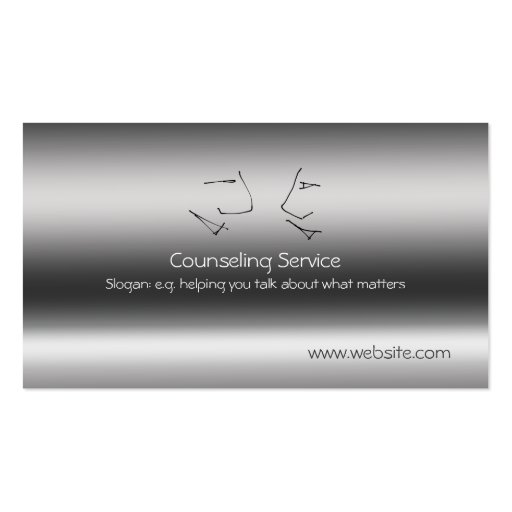 Talking Heads, Counselor, metallic-effect Business Card Template (front side)