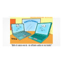 Talking Laptop Computer Cartoon photo cards
