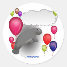 Talking Manatee Party Sticker
