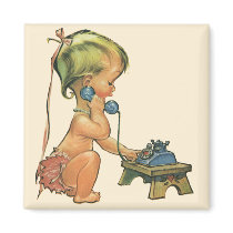Talking on the Phone magnets by YesterdayCafe Talking on the Phone magnets