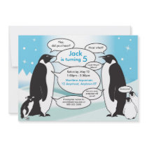 Talking Penguin Birthday Invitation